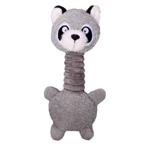 Pet One Plush Squeaky Dog Toy - Racoon with Long Neck - 21cm