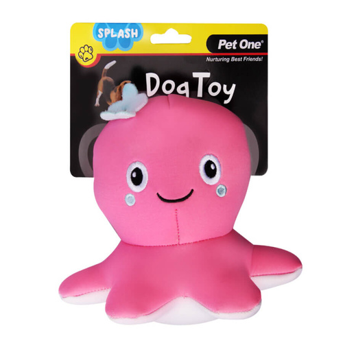 Pet One Splash Squeaky Dog Toy - Octopus (15cm)
