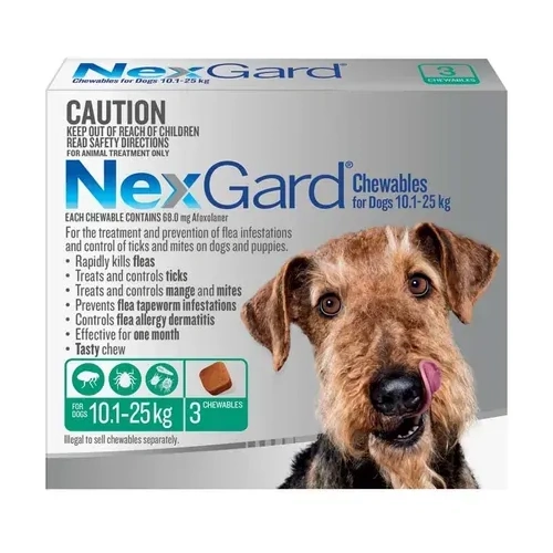 NexGard for dogs 10.1-25 kgs - Green - 6 Pack