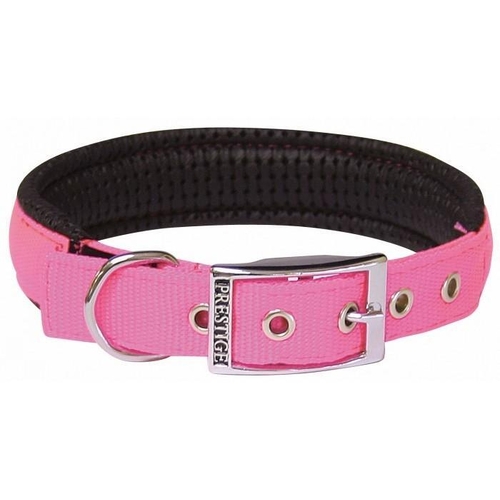 Prestige Pet Soft Padded Nylon Dog Collar - Hot Pink (19mm x 41cm)