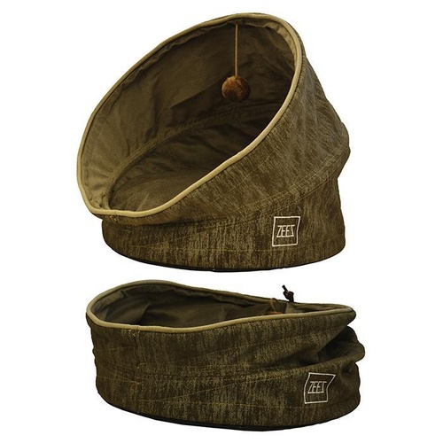 ZeeZ Pop Up Pet Cave with Cushion - Bark Brown - (47x47x69cm)