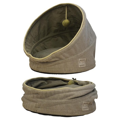 ZeeZ Pop Up Pet Cave with Cushion - Storm Grey - (47x47x69cm)