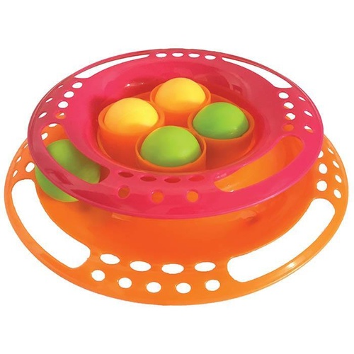 Scream Single Layer Orb Tower Cat Toy - Pink & Orange