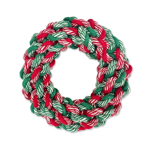 Prestige Christmas Wreath Rope Dog Toy - Small (15cm)