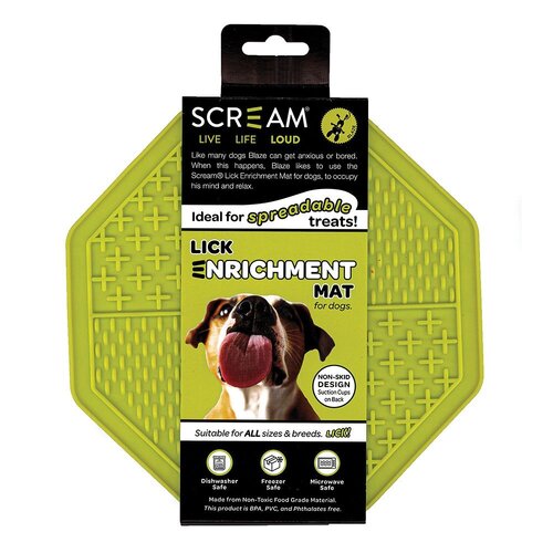 Scream Lick Enrichment Mat for Dogs - Green (20x20cm)
