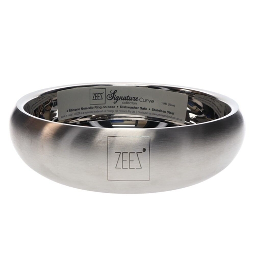 ZeeZ Signature Curve Stainless Steel Pet Bowl - 1.98L (22cm)