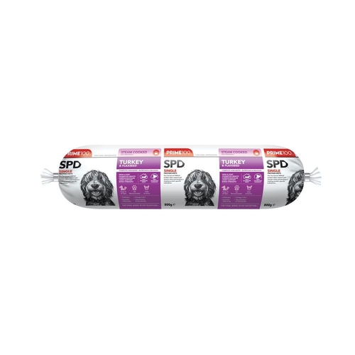 Prime 100 SPD Turkey & Flaxseed Dog Roll - 800g