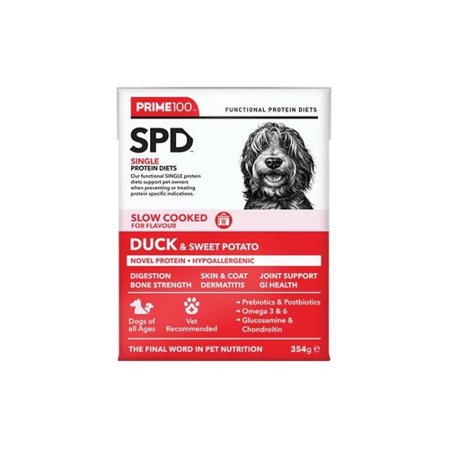 Prime 100 SPD Slow Cooked Dog Food - Duck & Sweet Potato - 354g