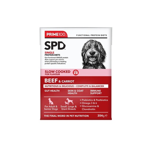 Prime 100 SPD Slow Cooked Dog Food - Beef & Carrot - 354g