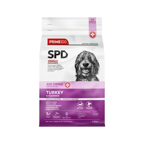 Prime 100 SPD Air Dried Dog Food Turkey & Flaxseed - 2.2kg