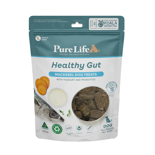 Pure Life Healthy Gut - Mackerel Dog Treats - 100g