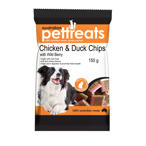 Chicken & Duck Chips with Wild Berry Dog Treats - 150g