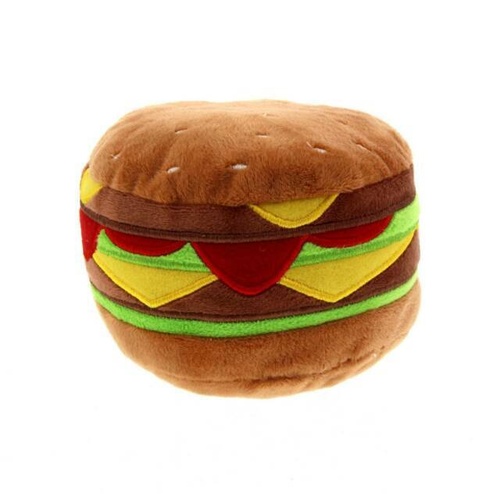 FuzzYard Soft Plush Dog Toy - Hamburger - Large (9cm)