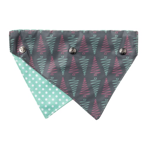 FuzzYard Christmas Bandana - Pastel Trees - Small/Medium (18cm x 12.5cm)