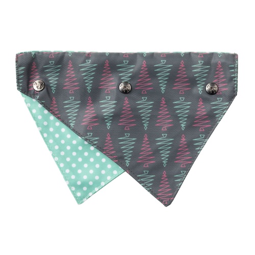 FuzzYard Christmas Bandana - Pastel Trees - Medium/Large (23cm x 14.5cm)