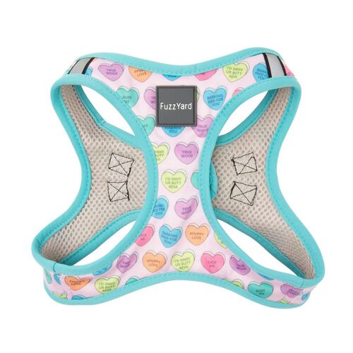 FuzzYard Step-In Dog Harness - Candy Hearts - X-Small (40-42cm Neck - 44-46cm Chest)