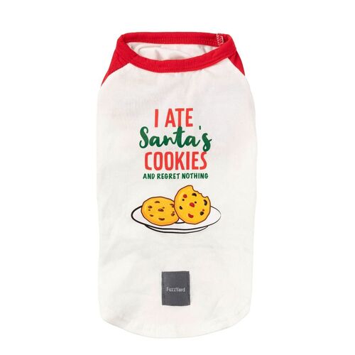 FuzzYard I Ate Santa's Cookies Dog T-Shirt - Size 2 (30-33cm Long)