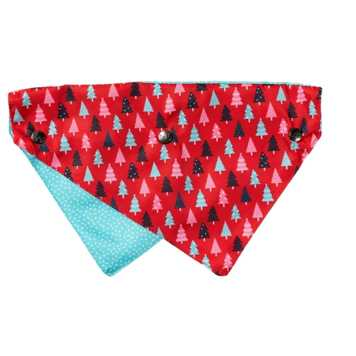 FuzzYard Christmas Trees Red Bandana - Small/Medium