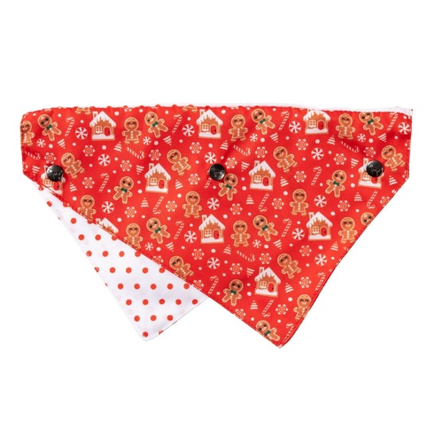 FuzzYard Gingerbread Snowstorm Bandana - Medium/Large