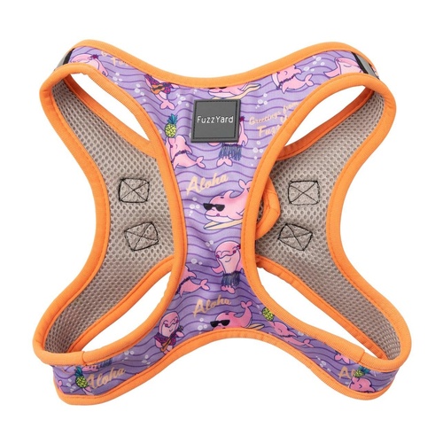 FuzzYard Step-In Dog Harness - Aloha Dolphins - X-Small (40-42 Neck - 44-46cm Chest)