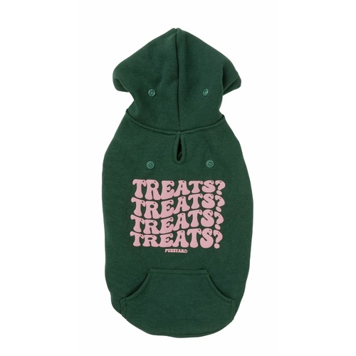 FuzzYard Dog Treats Hoodie - Green (Size 1) (26-29cm)