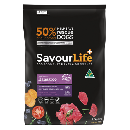 SavourLife Grain Free Adult Dog Food - Kangaroo - 2.5kg