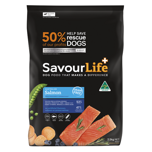 SavourLife Grain Free Adult Dog Food - Salmon - 2.5kg