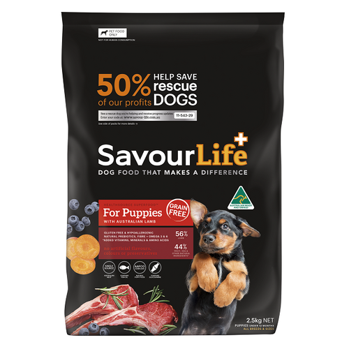 SavourLife Grain Free Puppy Food - Lamb - 2.5kg