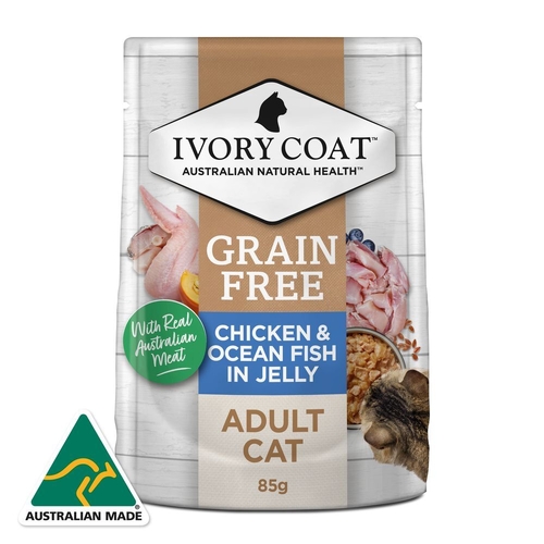Ivory Coat Chicken & Ocean Fish in Jelly for Adult Cats Wet Pouch - 85g