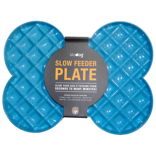 Slodog Slow Feeder Plate for Dogs - Cyan (Blue)