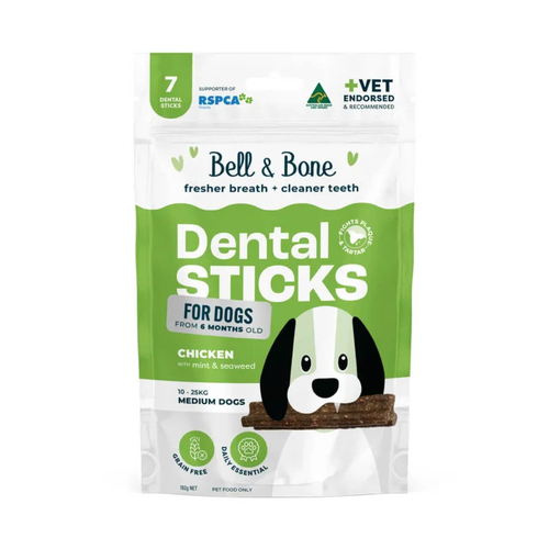 Bell & Bone Dental Sticks - Chicken Mint & Seaweed - 182g (Medium Dogs 10-25kg)