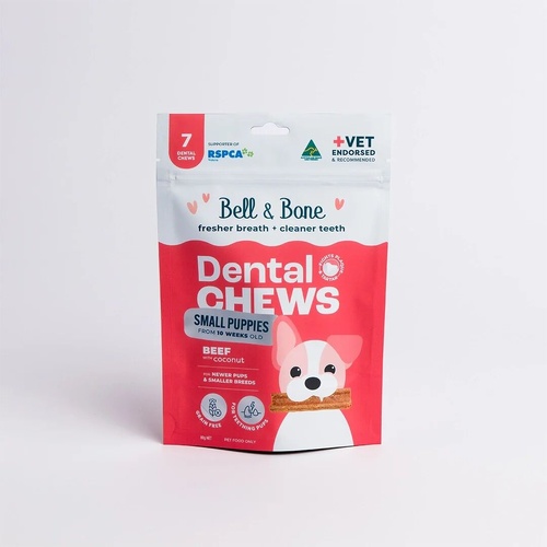 Bell & Bone Puppy Dental Sticks - Beef & Coconut - 80g (Small)
