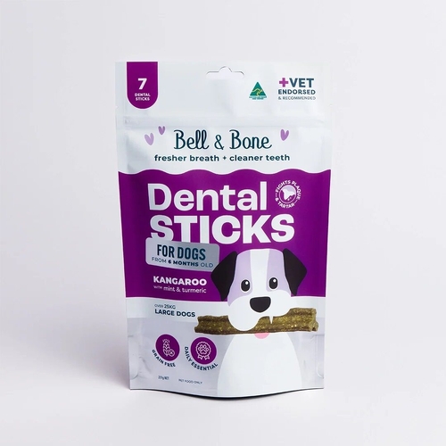 Bell & Bone Dental Sticks - Kangaroo Mint & Turmeric - 231g (Large Dogs Over 25kg)