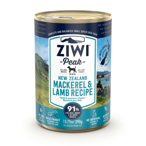 Ziwi Peak Moist Dog Food Can - Mackerel & Lamb - 390g