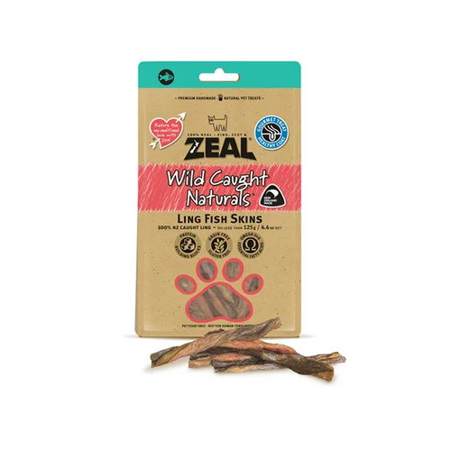 Zeal Wild Caught Naturals - Ling Fish Skins - 125g