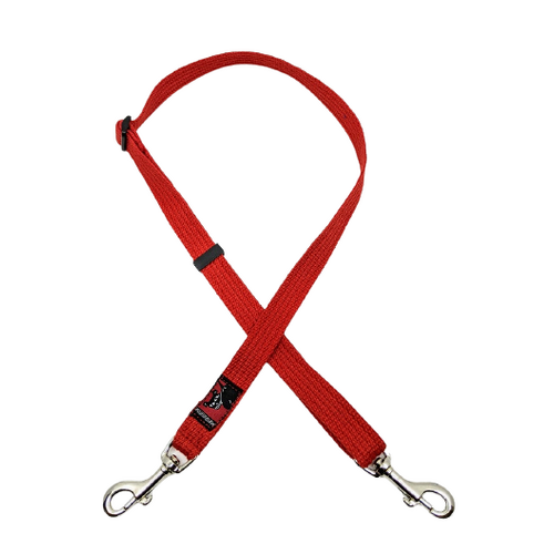 Black Dog Adjustable Double Snap Lead - Regular - 70/120cm - Red