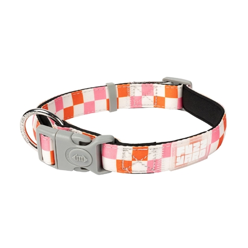 FuzzYard Dog Collar - Checkmate - Sherbet
