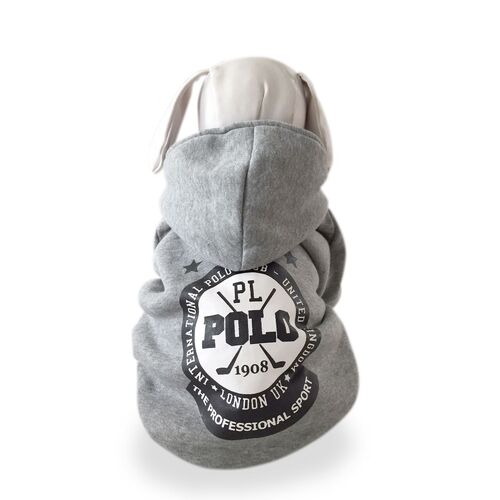 POLO Fleece Grey Hoodie for Dogs - Size 1