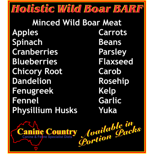 Holistic Wild Boar BARF Portion Pack - 1kg